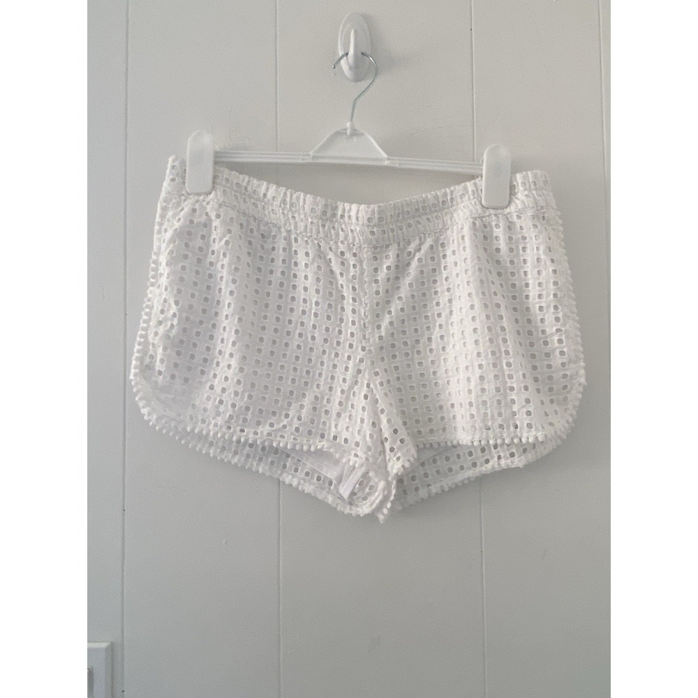 Lilly Pulitzer Shorts White Eyelet Pull On Short Size L Preppy Coastal Resort